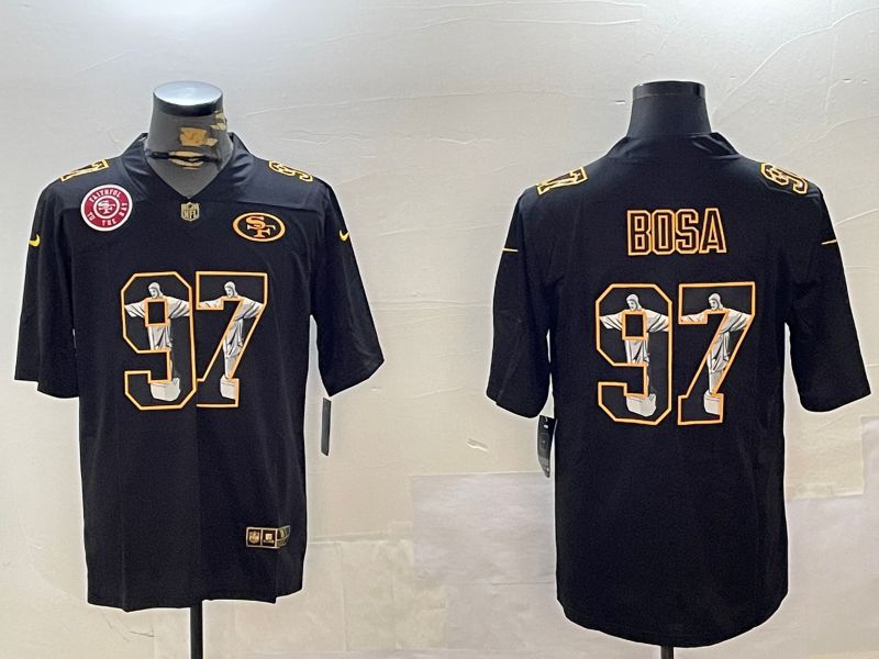 Men San Francisco 49ers #97 Bosa Black Fashion 2024 Nike Limited NFL Jersey style 12